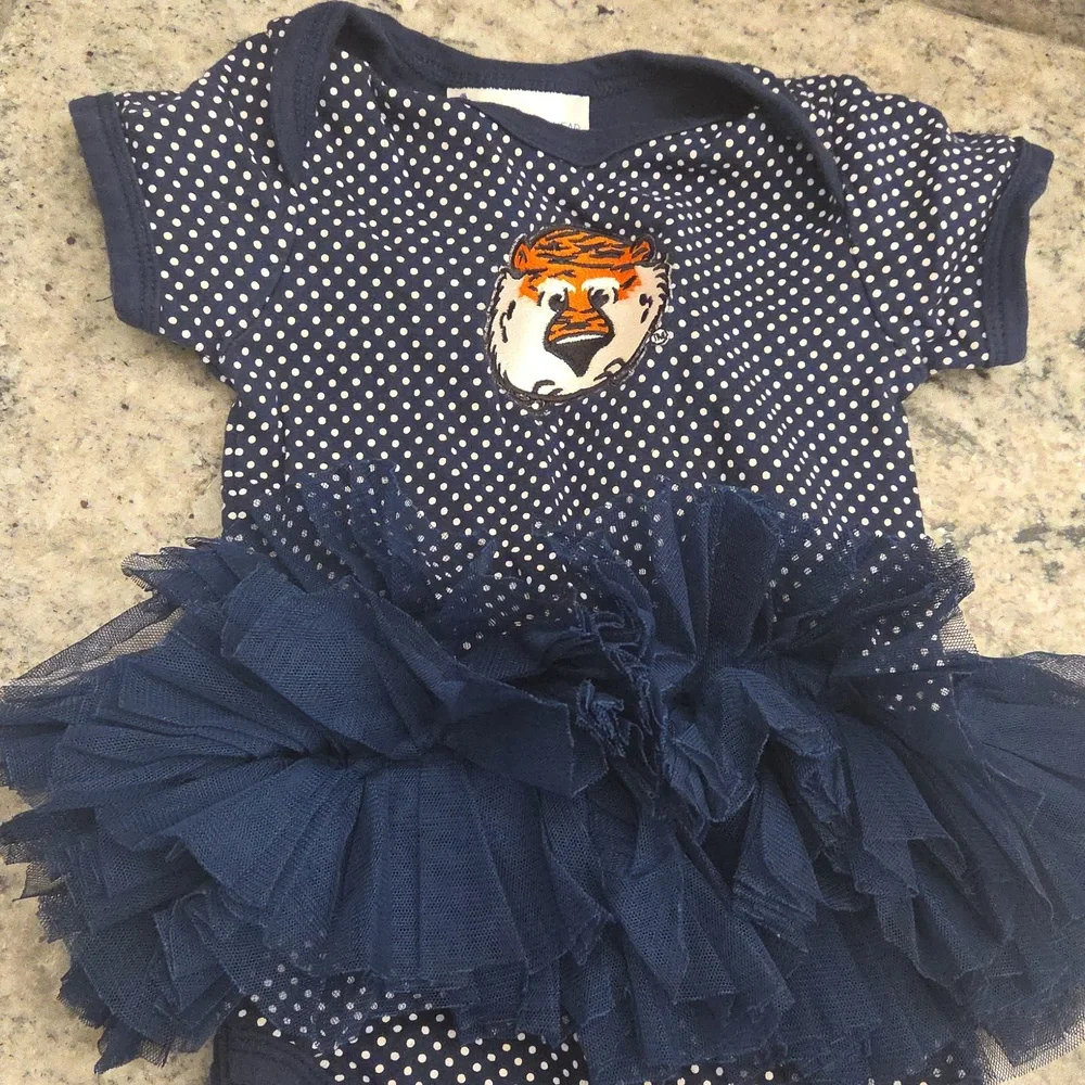 Auburn University Navy Blue Polka Dot Tutu Onesie